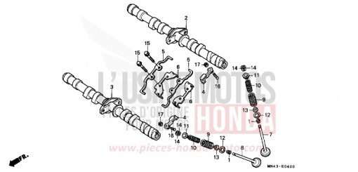 ARBRE A CAMES/SOUPAPE CBR600FL de 1990
